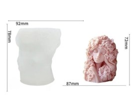 Molde silicona vela mujer con flores